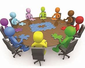 characters sitting around a table